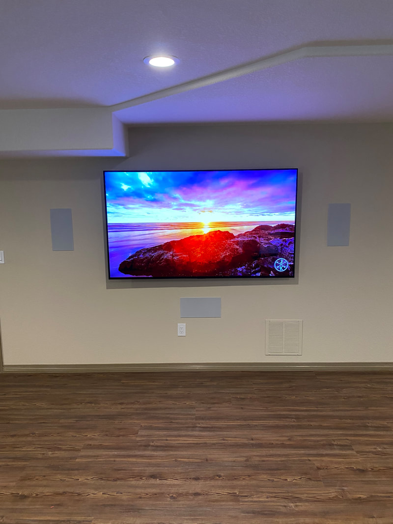 A mounted television with the wiring hidden